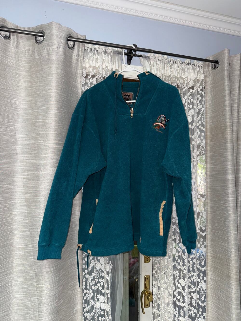 Habitat Big Sur California teal fleece qurter zip size medium